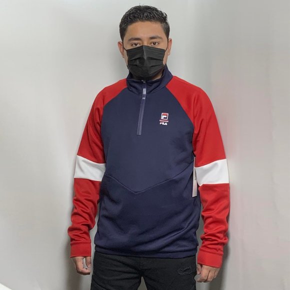Men's Fila NavyRedWhite1/4 Zip Track Jacket